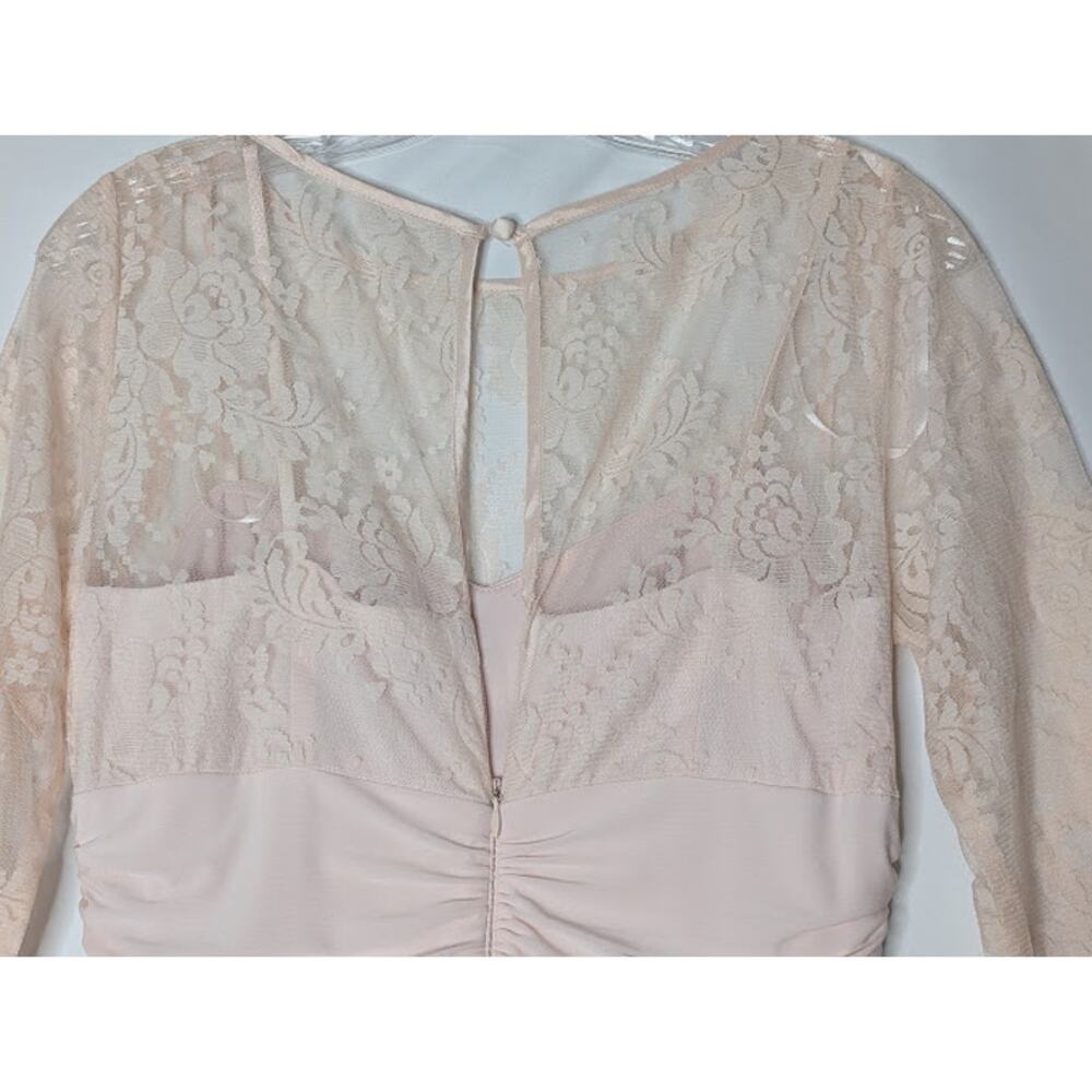 JESSICA HOWARD Midi Ballet Pink Floral Lace Fit and Flare Dress size 10 Wedding - Picture 8 of 9